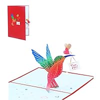 Biglietto Di Auguri 3D Pop-up Con Colibrì, Con Busta, Regalo Unico Per Compleanno Uomo