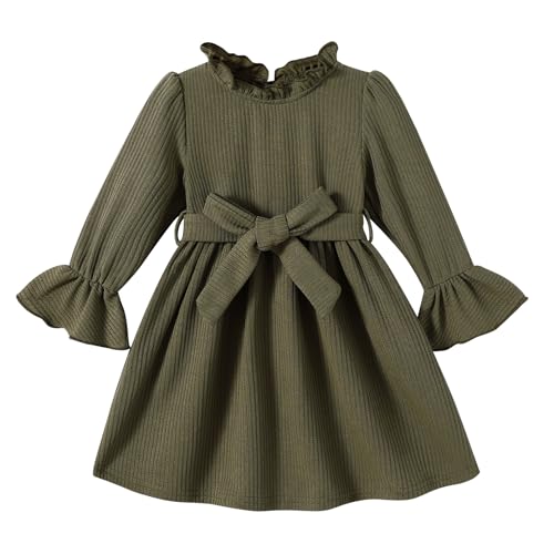 JEELLIGULAR Toddler Girl Dress Long Sleeve Knit Sweater Dress for Kids Little Girl Dresses Fall Winter Clothes Outfits