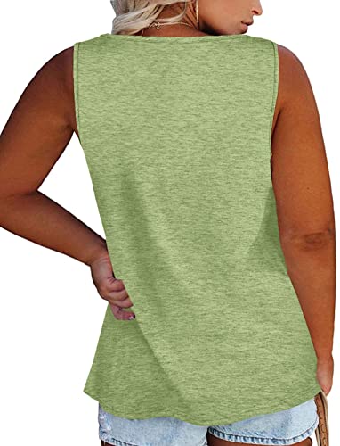 Image of Womens Plus Size Tank Tops Summer Button Down Henley Shirts Sleeveless Tops