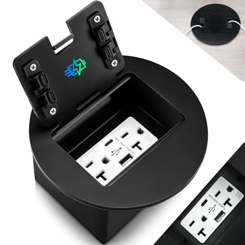 JUNENTER 2�� ���ߍ��݌^���R���Z���g �}���[�d�@�\�t�� 4.8A USB A+C�A20A �f���v���b�N�X TR ���Z�v�^�N���A���߉\�Ȗh���X�`�[���{�b�N�X�A3.2�C���`x4�C���` 1�A�A�Z����C�p�R���Z���g�L�b�g�AETL���