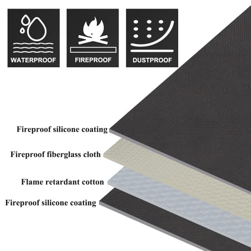 JHSafer Fireplace Mat 48×27 Inch Half Round Hearth Rug Indoor Fireproof for Wood Stove Protects Floor from Sparks Embers, Fireproof Under Grill Mat for Outdoor Grill, Lawn and Patio Protection Mat - Thumbnail 3