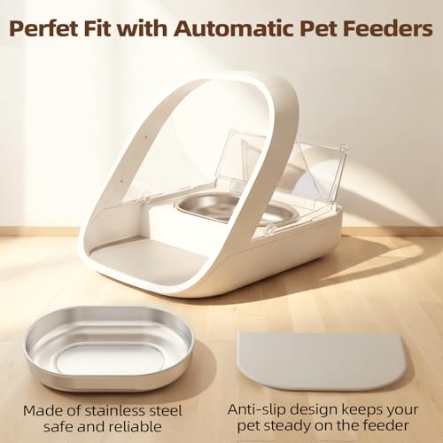 2 Bowls Stainless Steel Bowl Set for Automatic Microchip Pet Feeder, Design for Keeping Food Fresh, and Durability,Easy to Clean - Image 3