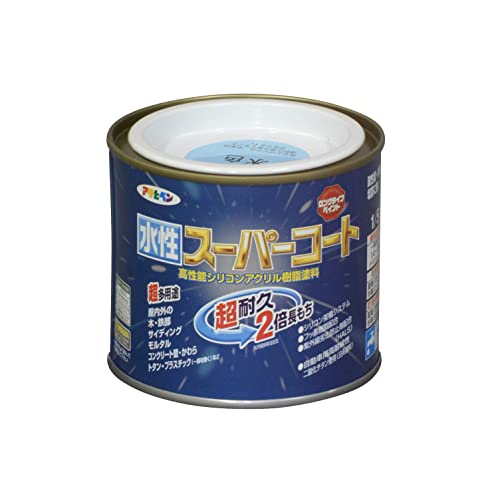 アサヒペン ペンキ 水性スーパーコート 水性多用途 水色 1/5L