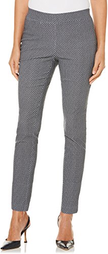 Rafaella Women's Supreme Jacquard Stretch Full Length Pant, Navy, 6