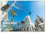 Dimensions : 53 x 80 mm Blue Sky Over Rodeo Drive Aimant de réfrigérateur