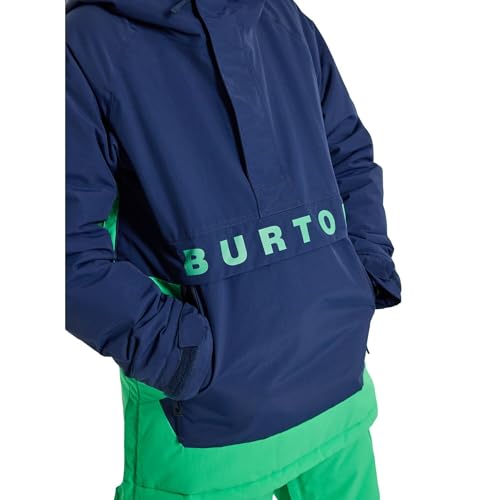 Burton Jaqueta de neve infantil Frostner 2L Anorak (EUA, alfa, pequena, regular, vestido azul/verde