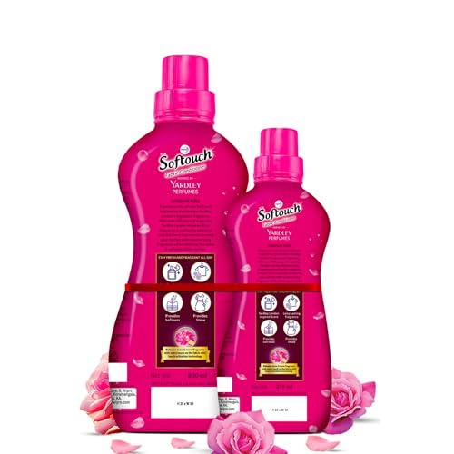 Image of Softouch Yardley Windsor Rose 800+210 ml Fabric Conditioner | Long lasting fragrance for clothes