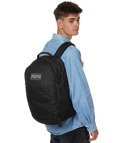Image of JanSport 26L All Around Pack - 15 inch Laptop Sleeve, Black | Versatile Rucksack w /Hydration Sleeve, Reflective Accents & Safety Whistle