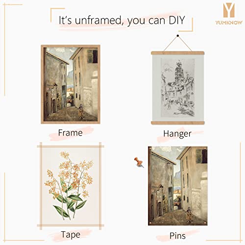 Vintage Farmhouse Wall Decor - Flower Portrait Neutral Wall Art For Boho French Country Kitchen Bathroom Bedroom Picture Poster Print, Brown Room Decor Aesthetic Botanical Cottagecore 6 Set Unframed #TOP6