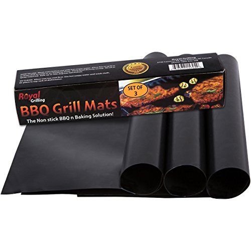 M.star.S Grill Mats BBQ Grilling Solution (3 mats) - Non Stick and Heavy Duty - Reusable and Dishwasher Safe. Satisfaction Guarantee