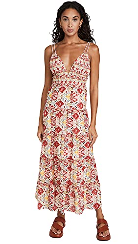 Alice + Olivia Women's Karolina Maxi Dress, Vintage Market Lg, Red, Print, 12