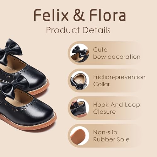 Image of Felix & Flora Toddler Little Girl Princess Dress Shoes-Mary Jane Flats for Girl Party School Shoes