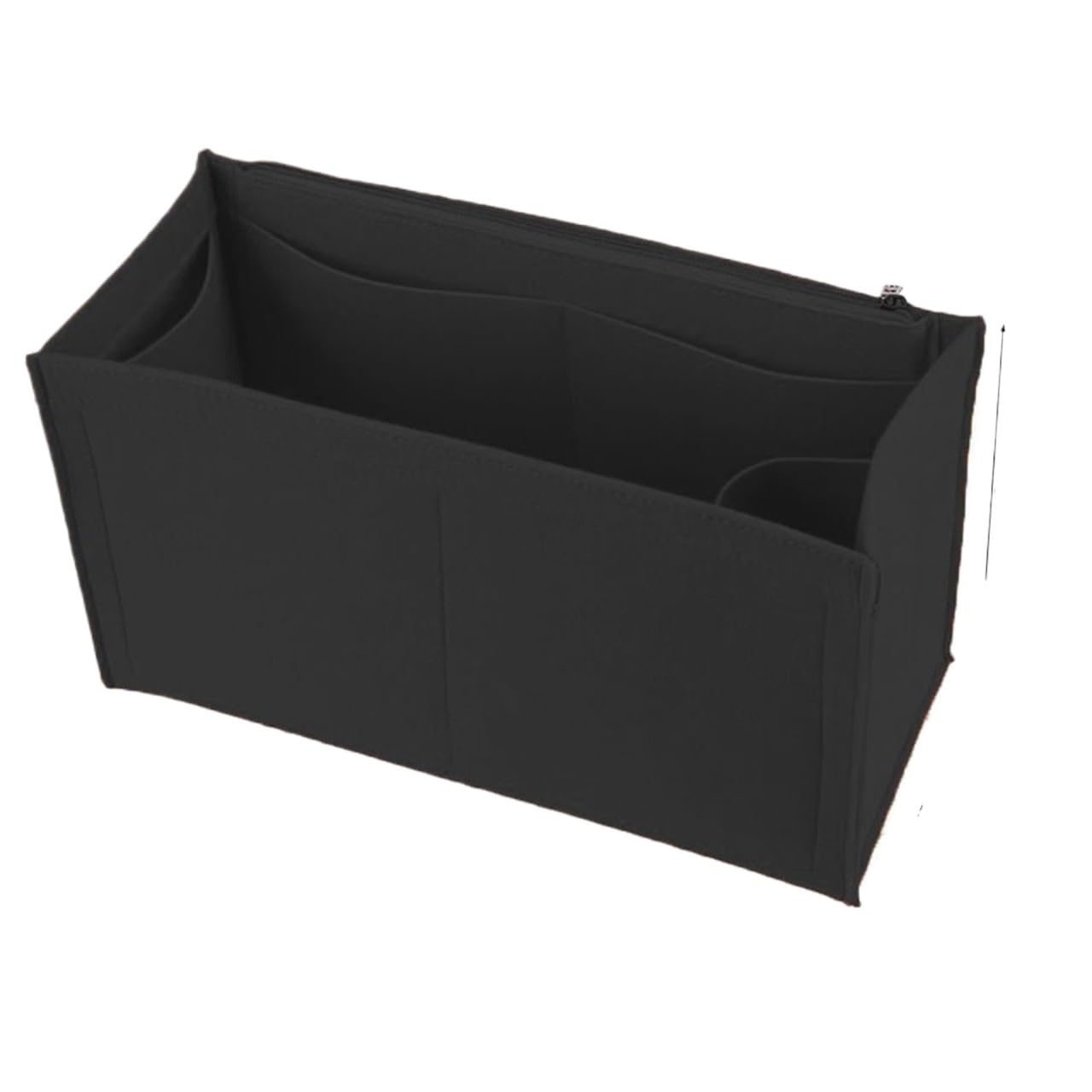 NJIEzhao Felt Handbag Insert Felt Insert Liner Purse Bag Organiser Pouch Flap Handbag Tote Internal Accessories(Black,M)
