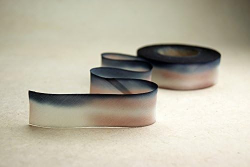 5/8" (15mm) Hand Dyed Silk Ribbon bias Cut 3 Yard Cutting - Color 095 Brown Black White