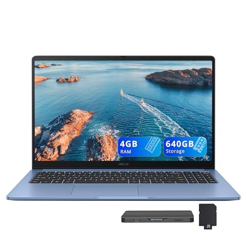 Image of ASUS Chromebook CX15 15.6 inch FHD IPS Laptop, Intel Celeron N4500, 4GB RAM, 640GB Storage (128GB eMMC+512GB Docking Station Set), Intel UHD Graphics, Number Pad, Webcam, WiFi 6, Chrome OS, Fabric Blue