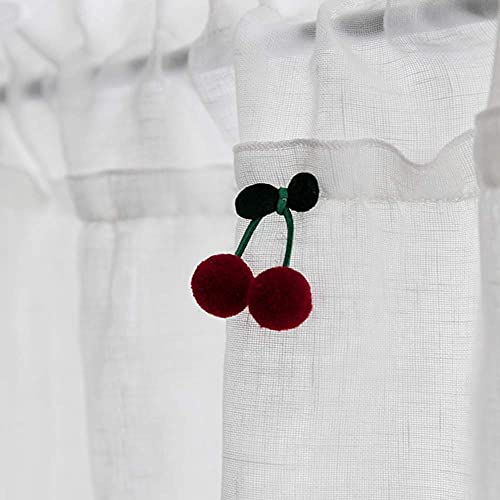 Cortina pequeña blanca ideal para barra de café y ventanas de cocina 7