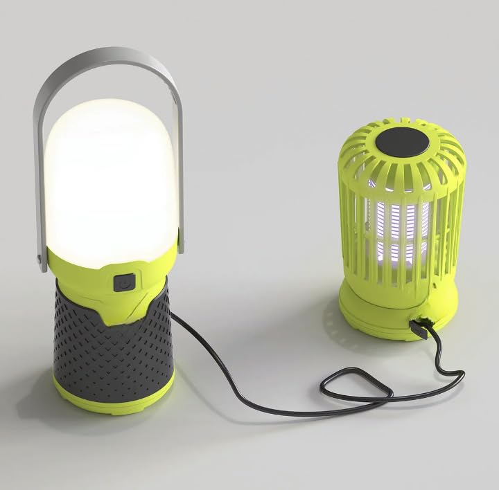 Artikaa Campa - Kit modulare portatile 4 in 1 per esterni, ventilatore da campeggio, lanterna a LED, torcia elettrica e insetticida UV NAEM