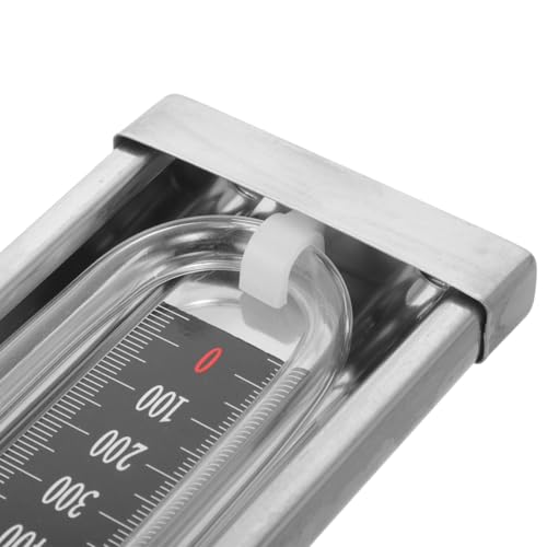 iplusmile U-Rohr-Manometer Mit Edelstahlgehäuse 0-1000 Pa Präziser Wasserdruck Messgerät Vakuumröhrentester Für Labor Und Haushalt