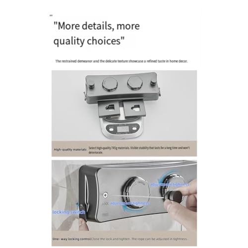 Étendoir à linge rétractable de 5,1 m intérieur et extérieur - 5