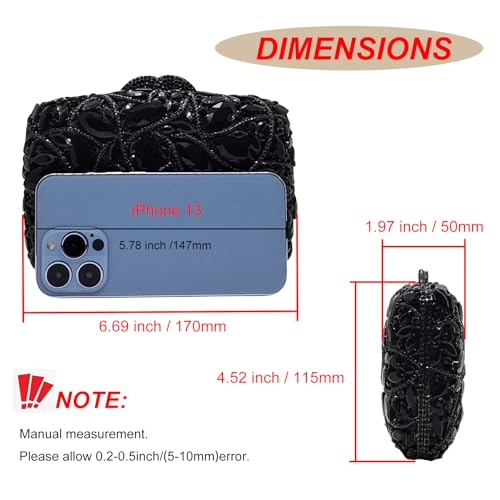 Image of Colorful Crystal Clutch Box Handbag Women Sparkling Evening Bags for Wedding Party Prom Purse
