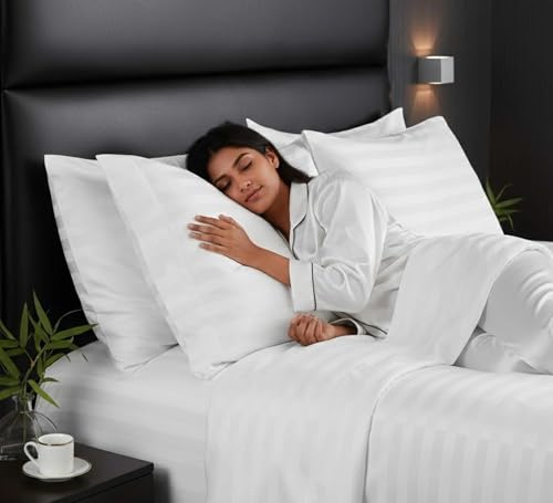 OSIANSTAR Cotton 300 TC Pillow Cover, 17 x 27 in, White, Cotton, 1 Piece