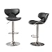 Roundhill Furniture Masaccio Cushioned Leatherette Upholstery Airlift Swivel Barstool, Set of 2, Grey