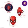 DecoPac Marvel's Spider-ManTM Spider and Mask Rings, Spider-Man Cupcake Decorations, Red and Blue Food Safe Cake Toppers 24 Pack