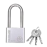 THETAG 304 Stainless Steel Heavy Duty Padlock Padlocks with Keys Outdoor Unti-Rust Weatherproof Waterproof Padlock Weatherproof with 4 Keys(3CM)