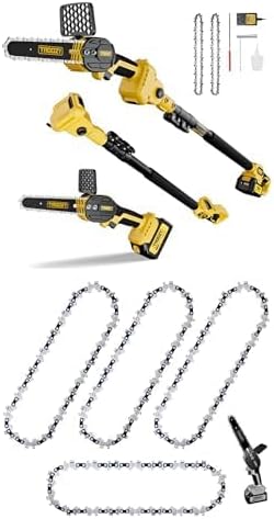 Bundle of TROOZY Cordless Pole Saw & Mini Chainsaw 2-IN-1+ Troozy 6-inch Chainsaw Chain 4 Packs Replacement Chain