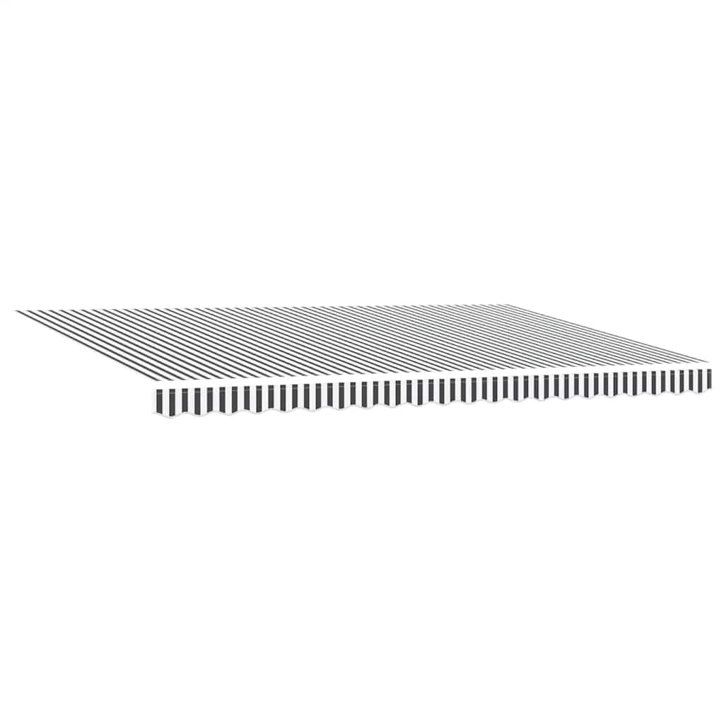 Toldo de 500 x 300 cm, antracita y blanco, con iluminación LED y sensor de viento, estructura de aluminio, protección solar, terraza, balcón, paño resistente a la intemperie para jardín