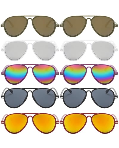 OWL 10Pcs Wholesale Bulk Kids Aviator Toddler Sunglasses UV400 Protection Mirror Lens Plastic Boys Girls Party Favors2