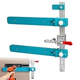 Drawer Slide Jig,Drawer Jig Kit with Toggle Clamp& Magnetic Arm,Cabinet Hardware Jig with Punch Locator, Upgraded Adjustable Precision Cabinet Drawer Jig Tool for Drawer Desks
