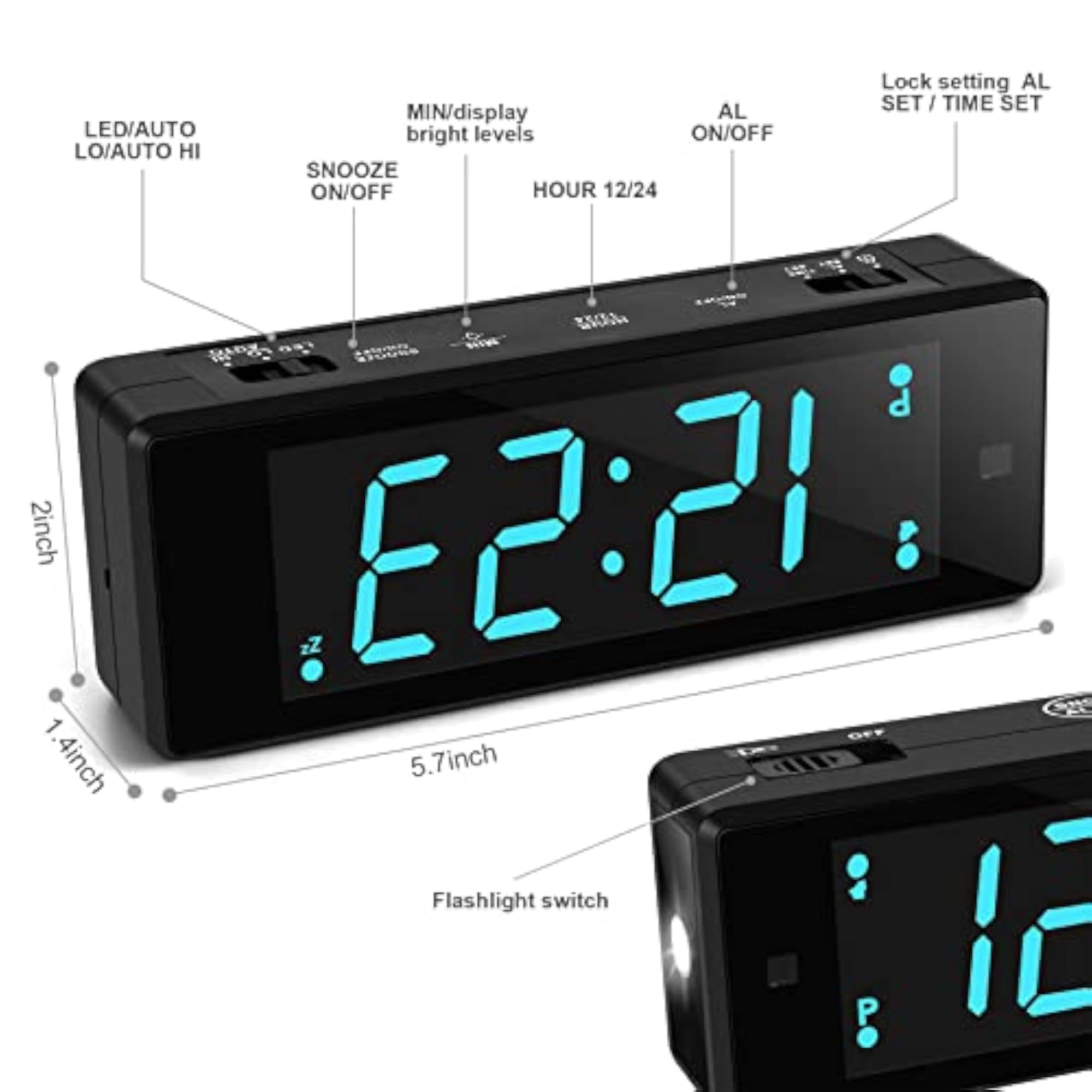 Digital Alarm Clock with Upgraded LED Display