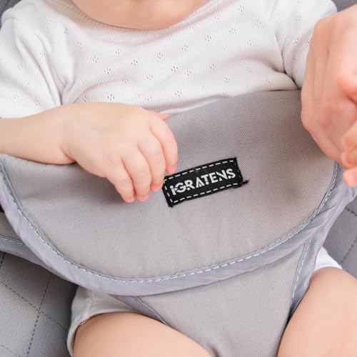 iGRATENS Fabric Seat for Bouncer - Cover for Baby Babybjorn Bouncer Balance Soft & Bliss, 100% Cotton, Skin -Friendly, Machine Washable, Light Grey - Image 4