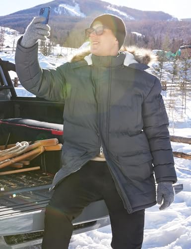 Image of Winter Coats For Men Winter Jackets Water Resistant Warm Thicken Puffy Hooded Insulated Thicken Parka Coat