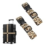 Nuxovilar Luggage Straps of 2 Set Classic Leopard Print Pattern, Durable Material 1.96 * 70.86 Inches for Suitcases, Travel Essentials for 22-28 Inch Luggage, Perfect for Fashion - Forward Travelers