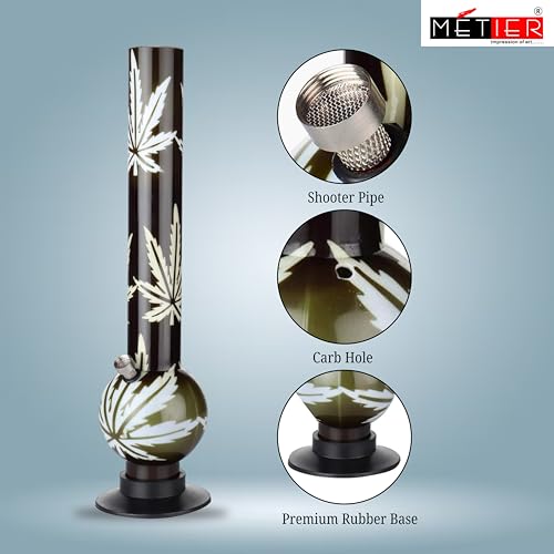 Image of METIER Bong 16 inch bongsmoke Acrylic(Plastic) Hookah Water Pipe Bongs Bottle Rolling Pipe Portable Hookah Pipe Pack of 1