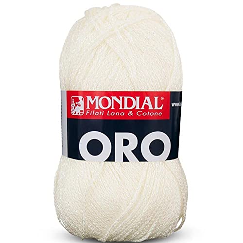 Gomitolo di lana Mondial Oro. ecru