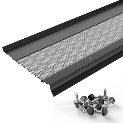 Image of Micromesh Gutter Guards, 6 Inch, 50 FT, Stainless Mesh, Black