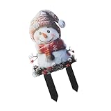Kisangel Robuster Weihnachts Schneemann Gartenstecker Acryl Wetterfeste Weihnachtsdeko für Blumen und Pflanzgefäße Vielseitig Einsetzbar im Außenbereich Einfache Installation Langlebige