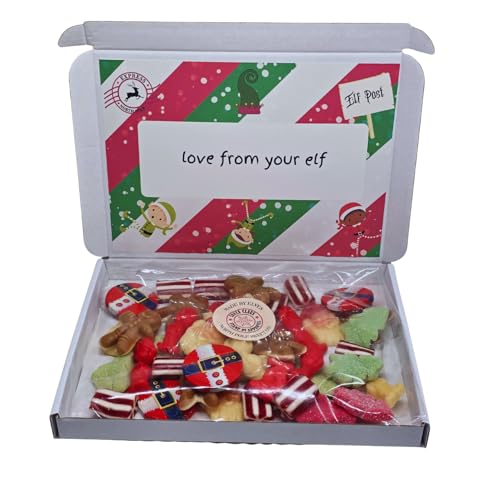Image of Elf personalised sweet box| Elf departure| Personalised christmas sweet hamper|Christmas sweets|Elf arrival|I'm back!|Elf|Kids Christmas sweet box