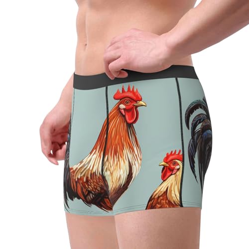 Chicken Print Men's Underwear Moisture Wicking Boxer Briefs Performance Stretch Boxers Trunks for Men3