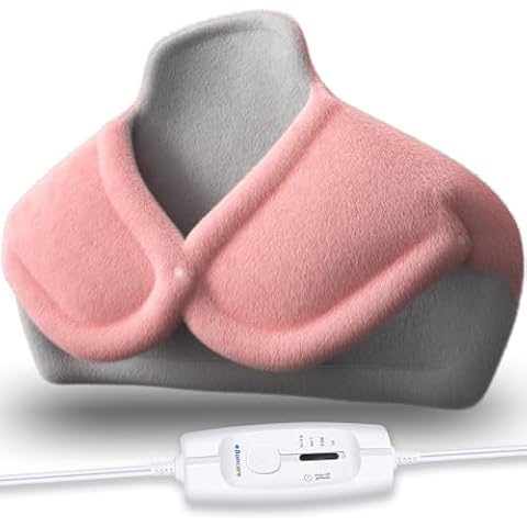Boncare® Heating Pad for Neck and Shoulders and Back Pain Relief, Gifts for Mom Birthday, 4 Temperature Settings 90 Mins Auto-Off Super Soft Velvet Extra Large (Pink, 19"x27.5") Cover