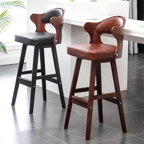 Tabourets de bar en bois avec dossier haut pour comptoir de cuisine
