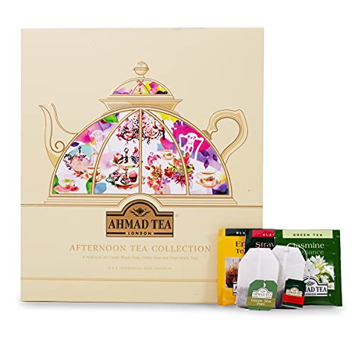 Ahmad Tea Afternoon Tea Selection Pack | Black Teas, Green Teas, Fruit Teas | Perfect Tea Gift | 45 Teabag Sachets | 9 Flavours