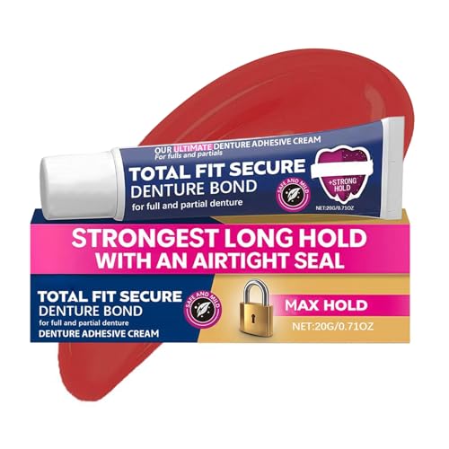 Adesivo per Perno – Adesivo a lunga durata e sigillato impermeabile per comfort dentieri parziali | Forte per portatori di dentieri | Per donne uomini famiglia amici nonno