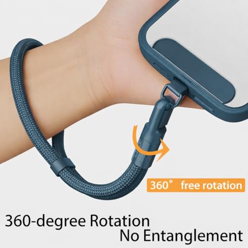 Image of AccuPrints Sumiko Phone Wrist Strap Lanyard - Anti-Theft Hand Strap with 360 Rotating Hook, Universal Wrist Lanyard for iPhone, Camera & Phone Case, Durable Adjustable Chain for Travel & Daily Use