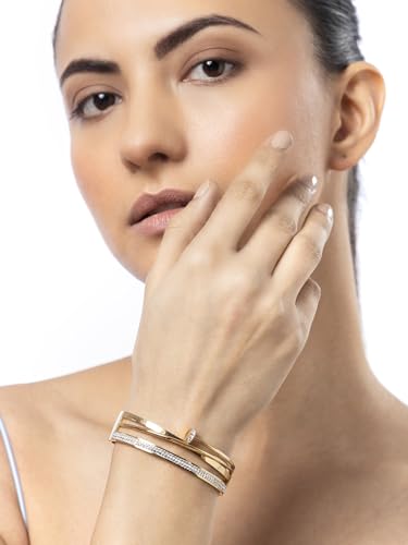 Image of Scintillare by Sukkhi Stainless Steel Multilayer Openable Kada Bracelet Jewellery for Women & Girls|Anti Tarnish Jewellery|Gifts for Wife Girlfriend Mother Sister