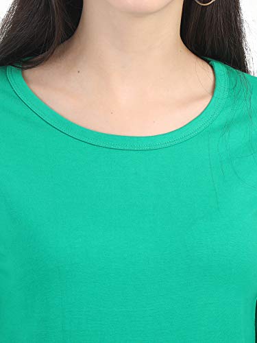 Image of FLEXIMAA Women's Cotton Plain Round Neck Full Sleeve T-Shirt