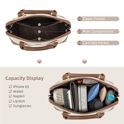 Image of LOVEVOOK Purse for Women Crossbody Bags Classic Double Zip Top Handle Dome Satchel Bag